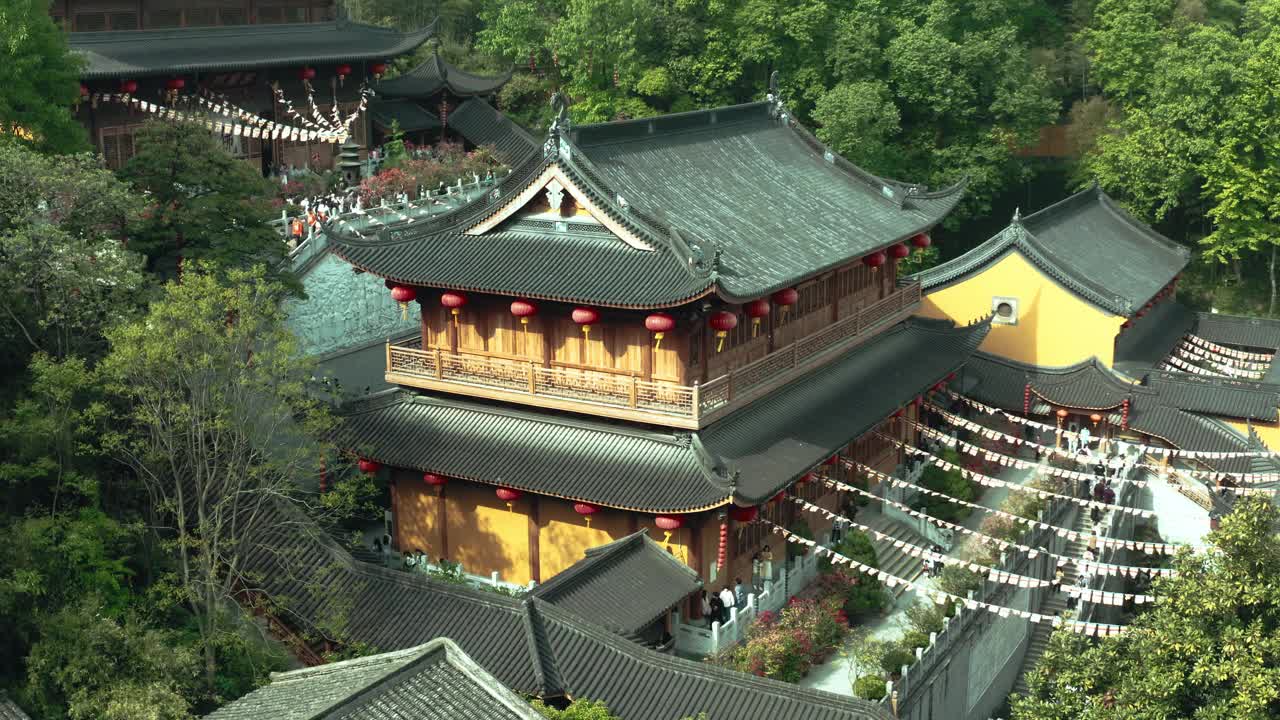 中国杭州的佛教寺庙。视频下载