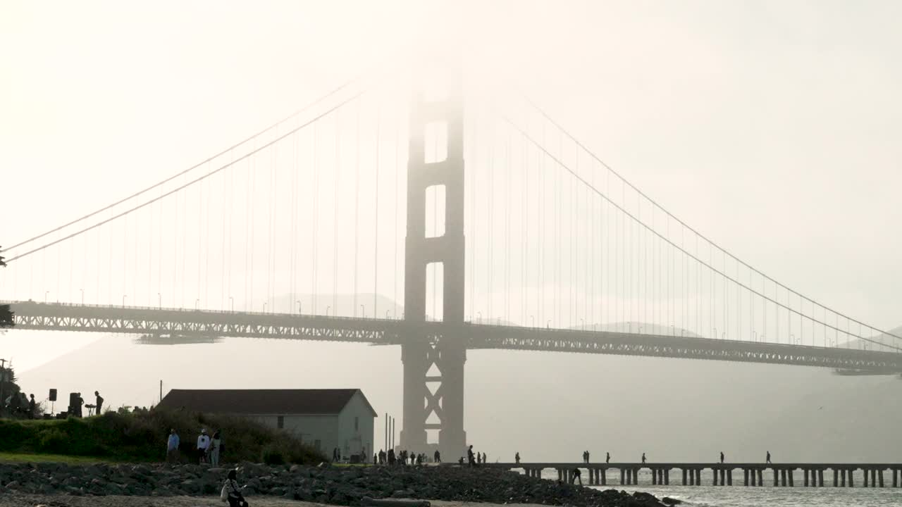 日落时分的旧金山金门大桥视频素材