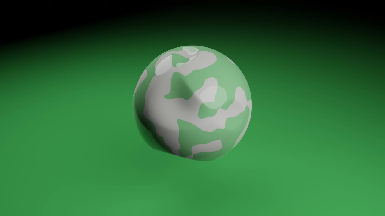在绿色背景上，抽象流体变形3D对象形状。动画图形与创造性的3D渲染视频素材