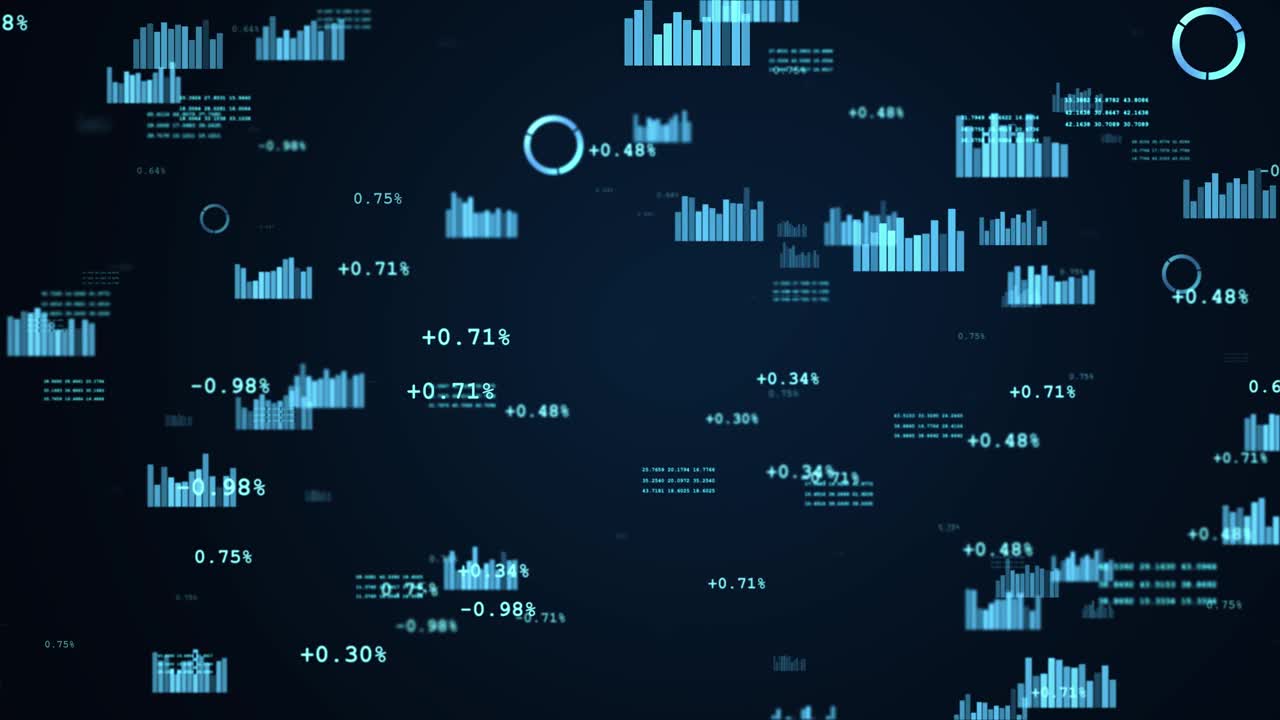业务图形和数据蓝色业务图形循环背景动画。视频素材
