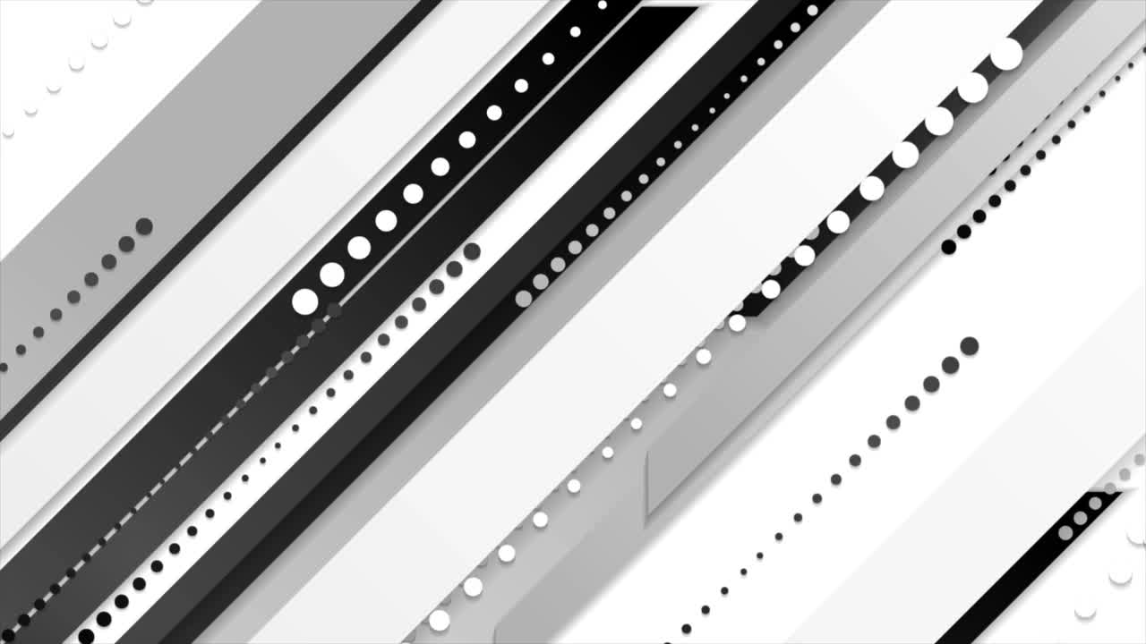 黑白几何技术抽象运动背景视频素材