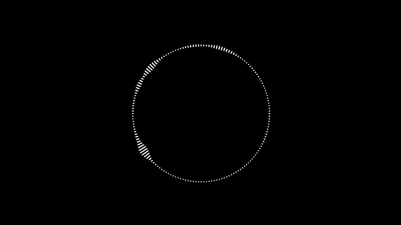 圆形接口音频音频音乐音频频谱均衡器。动画在黑色背景。4 k视频素材