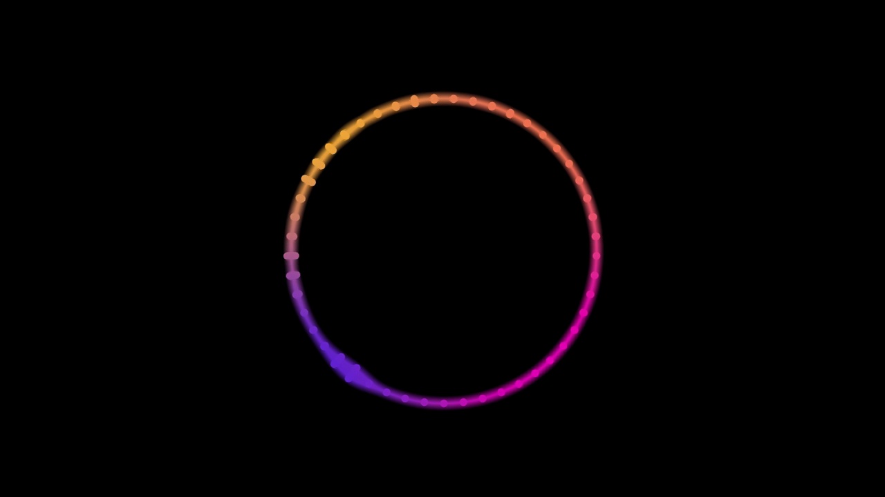 彩色动画的圆圈波形音频与进度条。无功音频频谱波形视频片段。4 k视频素材