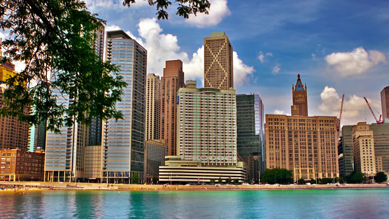 芝加哥。住宅建筑。金融大厦视频素材