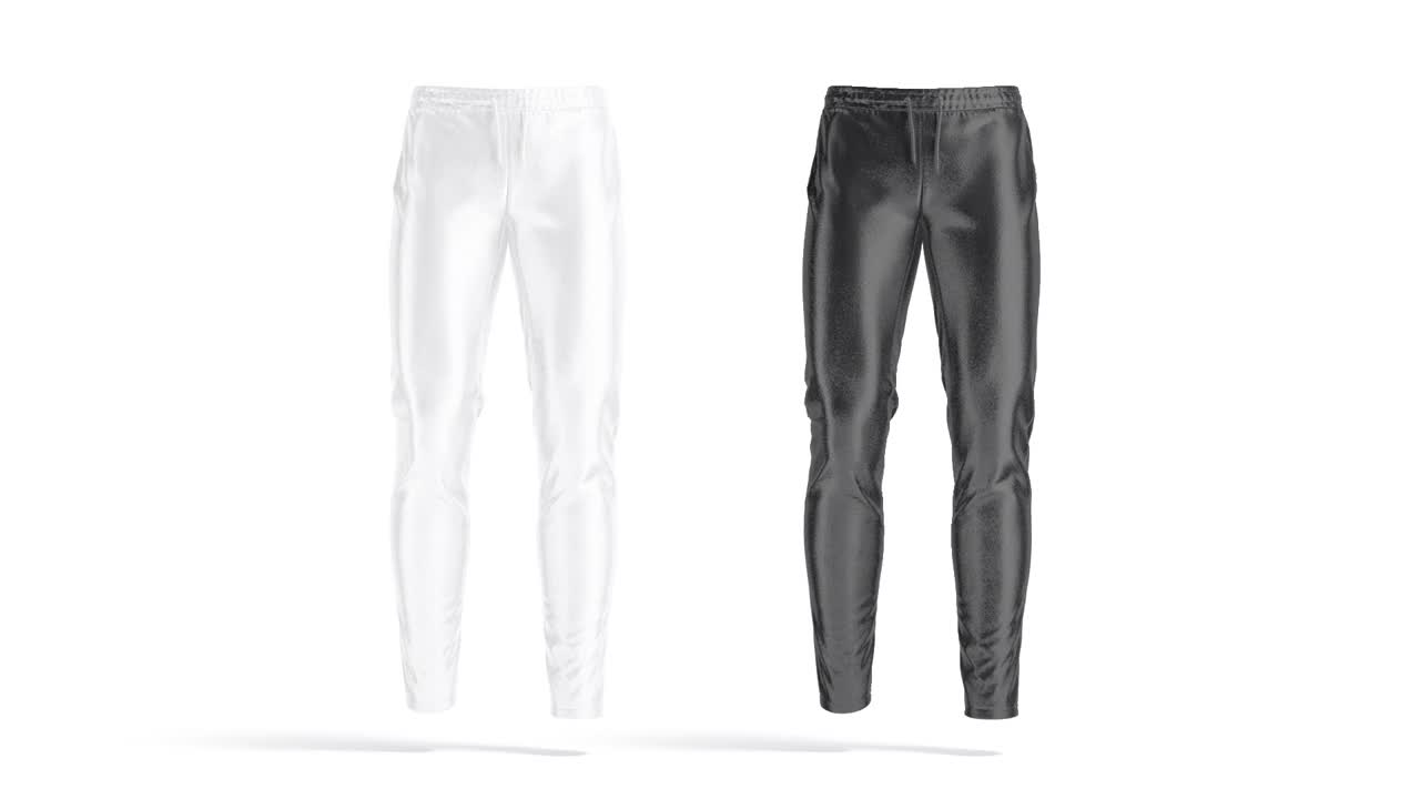 空白的黑白运动裤模型，循环旋转视频素材
