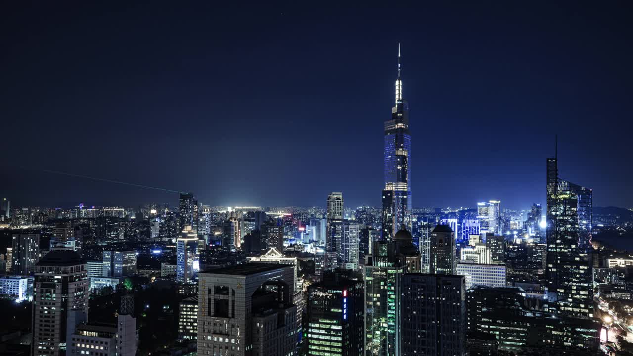 南京夜景，中国江苏省视频下载