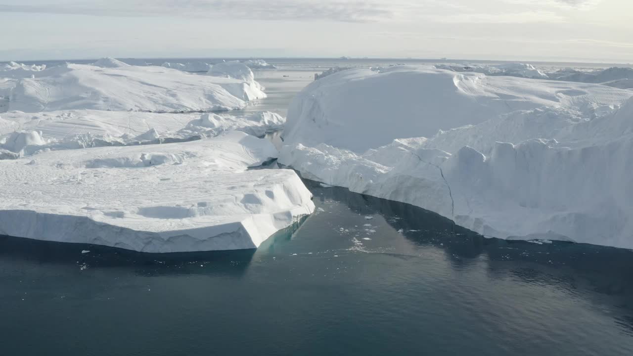格陵兰冰川的航拍图视频素材