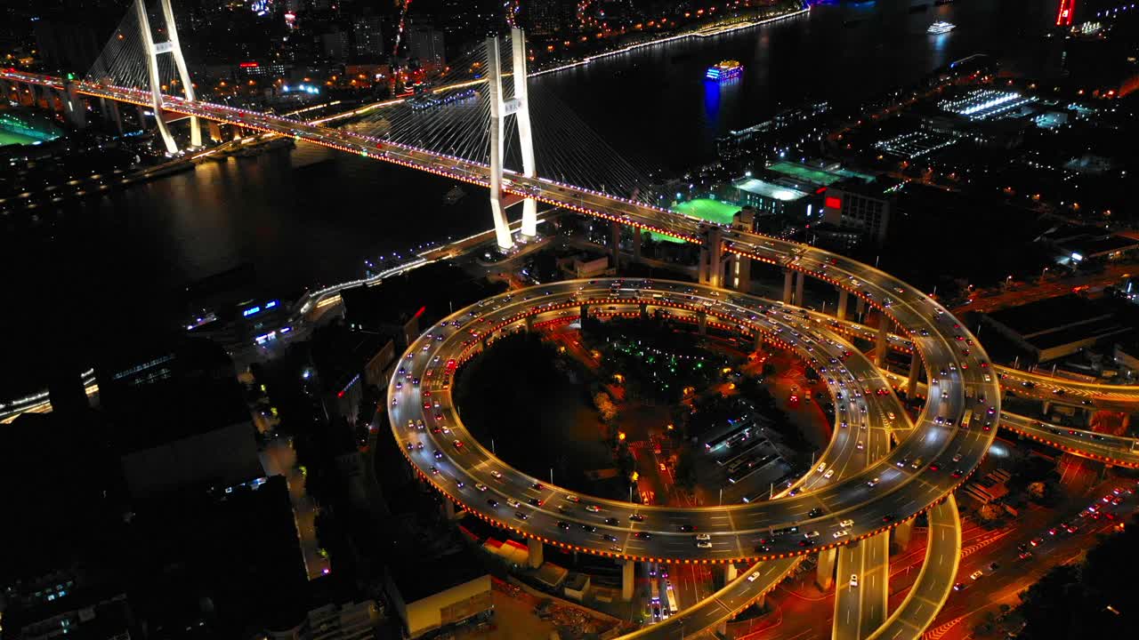 上海南浦大桥夜景视频下载