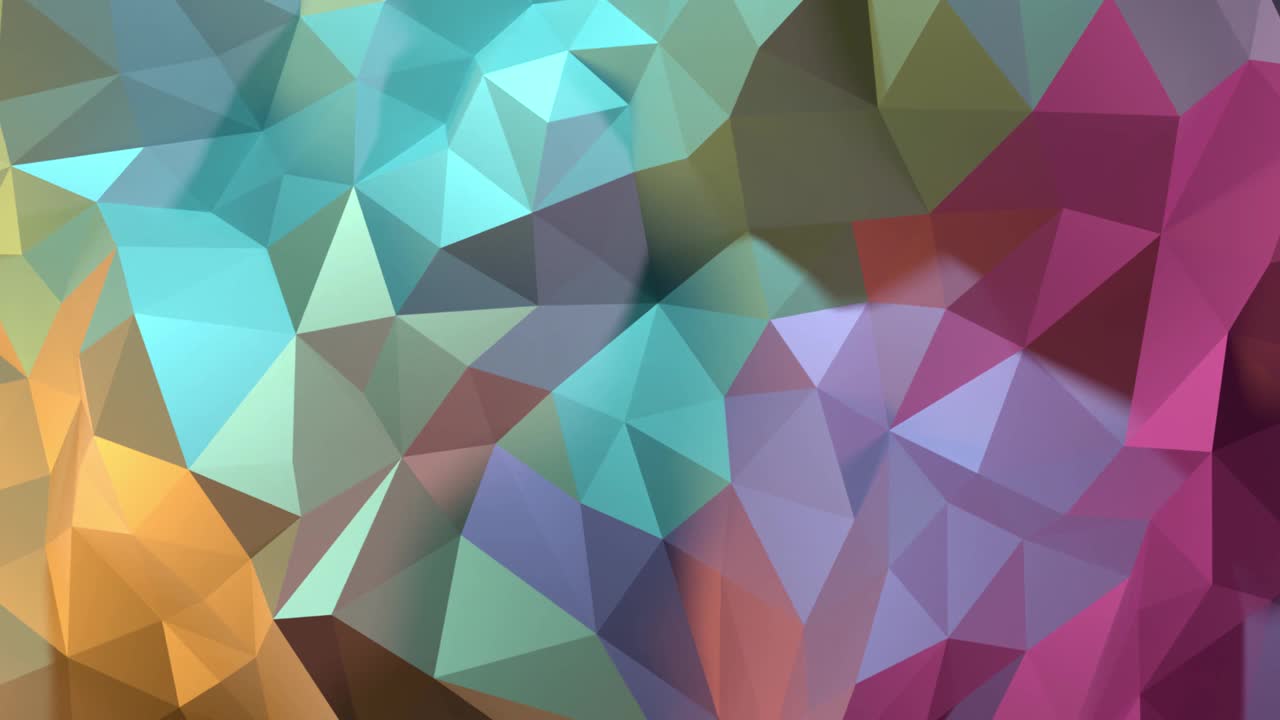彩色3D抽象低多边形背景与三角形图案在4K分辨率视频下载