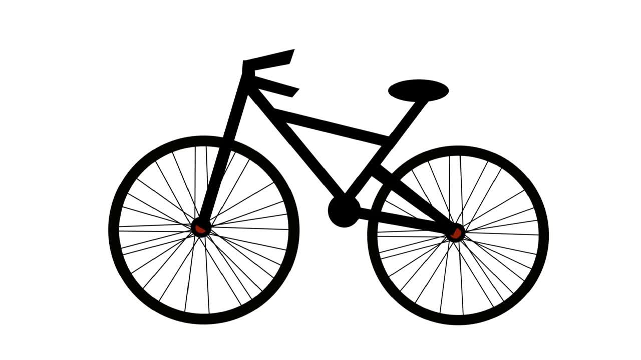 自行车骑行孤立在白色背景上。视频素材