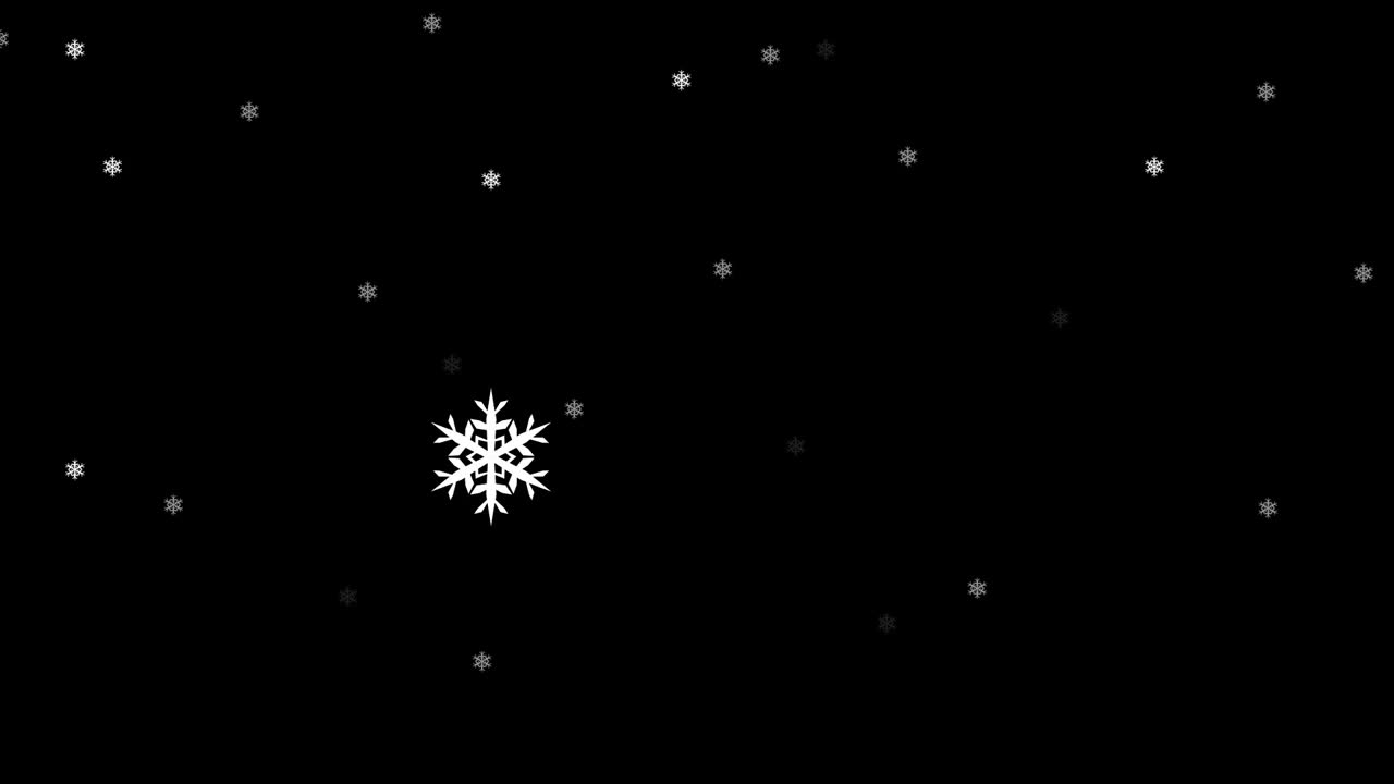 动画的圣诞标签与圣诞老人的帽子和雪橇在黑色的背景视频下载