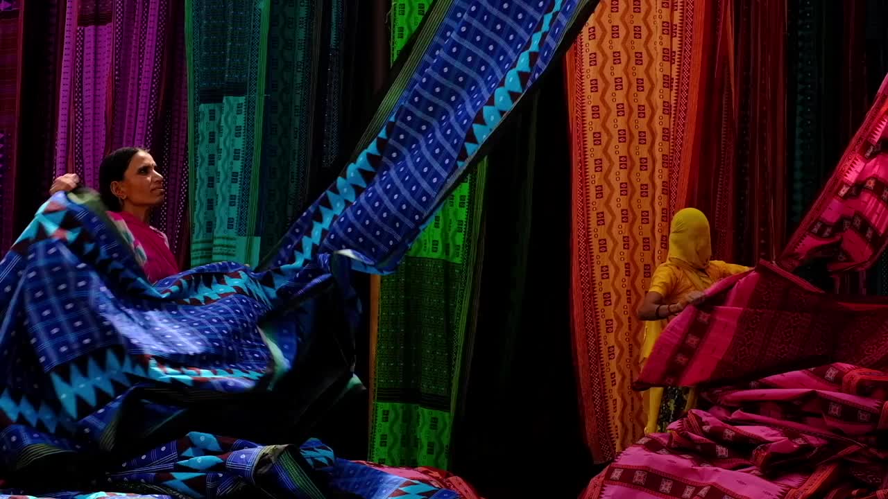 印度的纱丽工厂视频下载