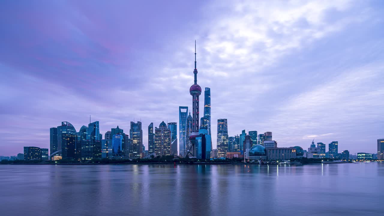 日出时上海的全景天际线视频下载