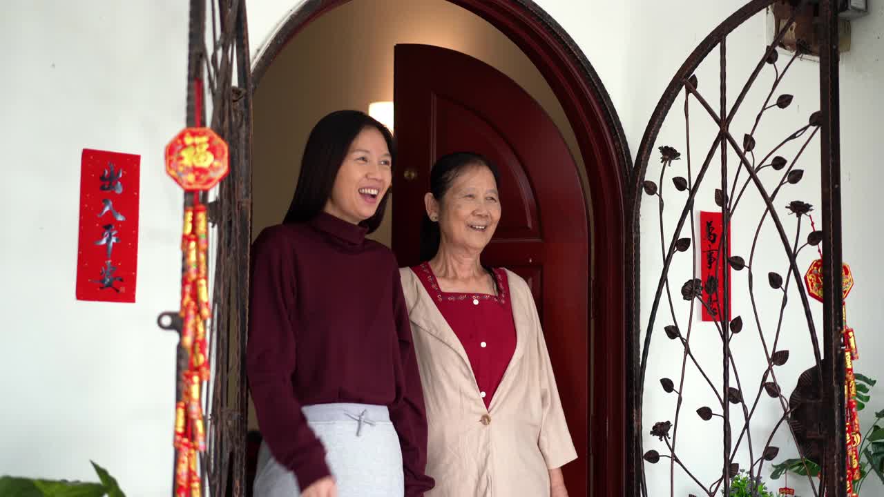 孙女们在春节期间拜访祖母视频下载