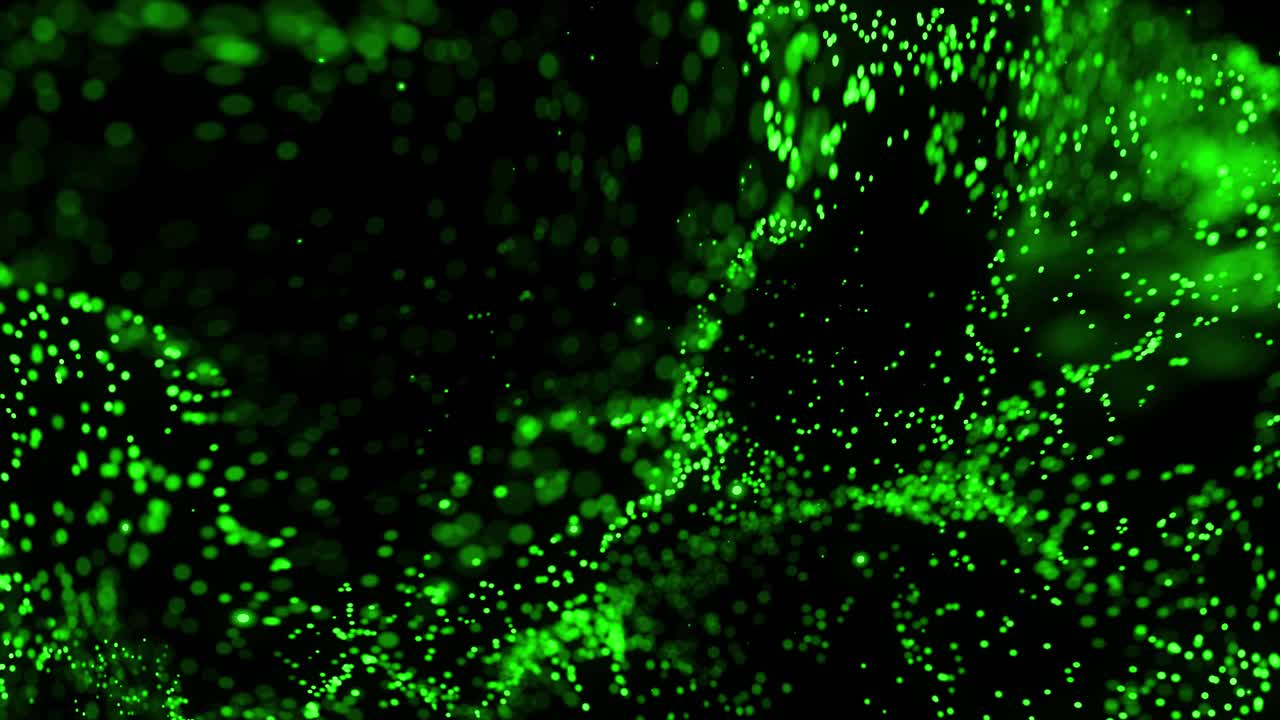 优雅的粒子波抽象背景绿色视频素材