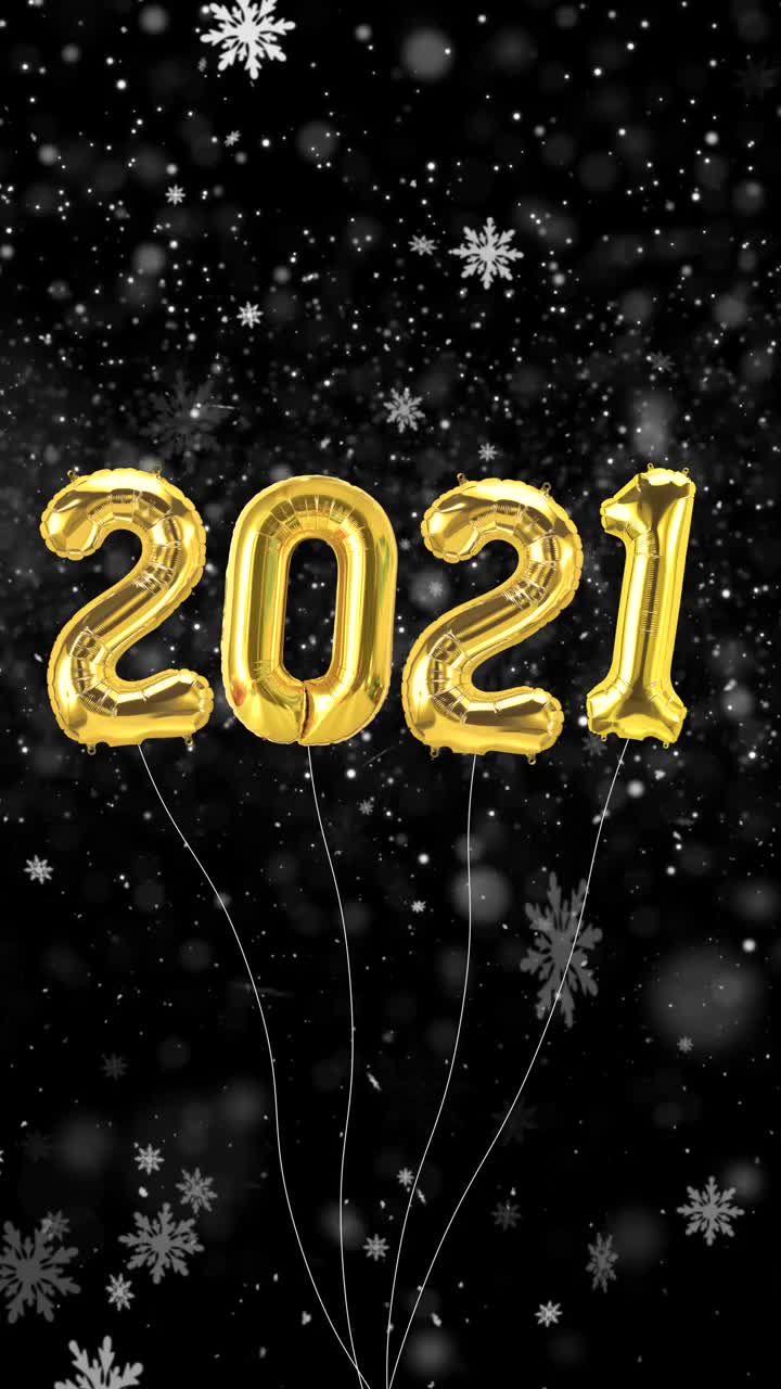 2022年新年快乐定格动画概念。雪晚上背景。视频下载