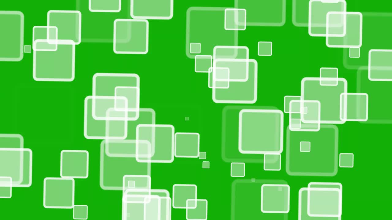 数字方块运动图形与绿色屏幕背景视频素材