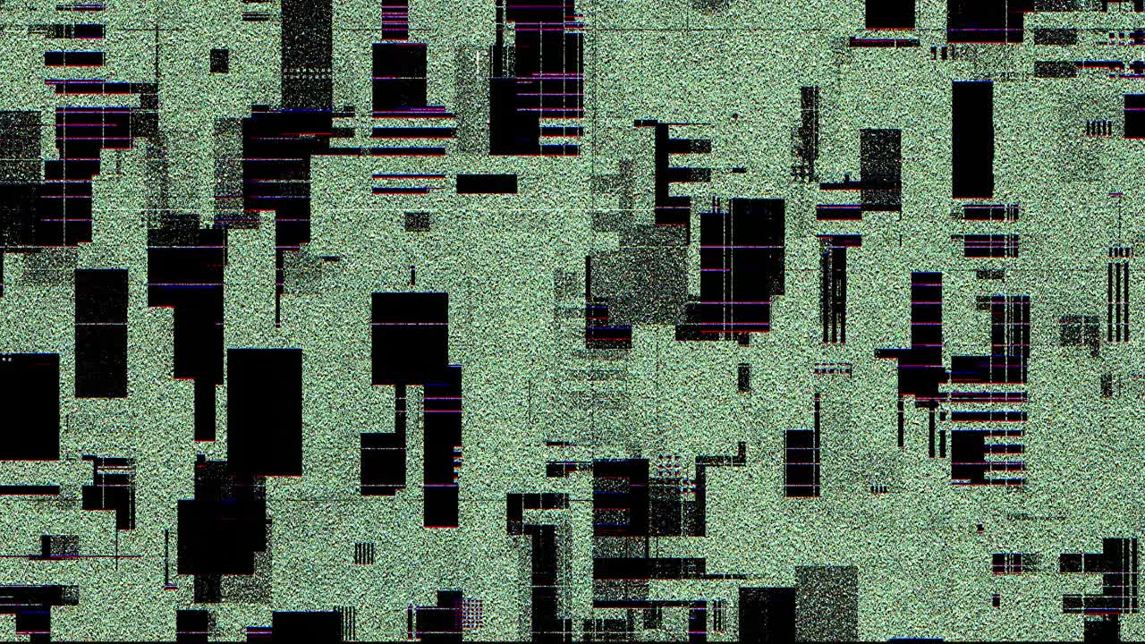 独特的设计抽象对称和反射数字像素噪声Glitch背景视频素材