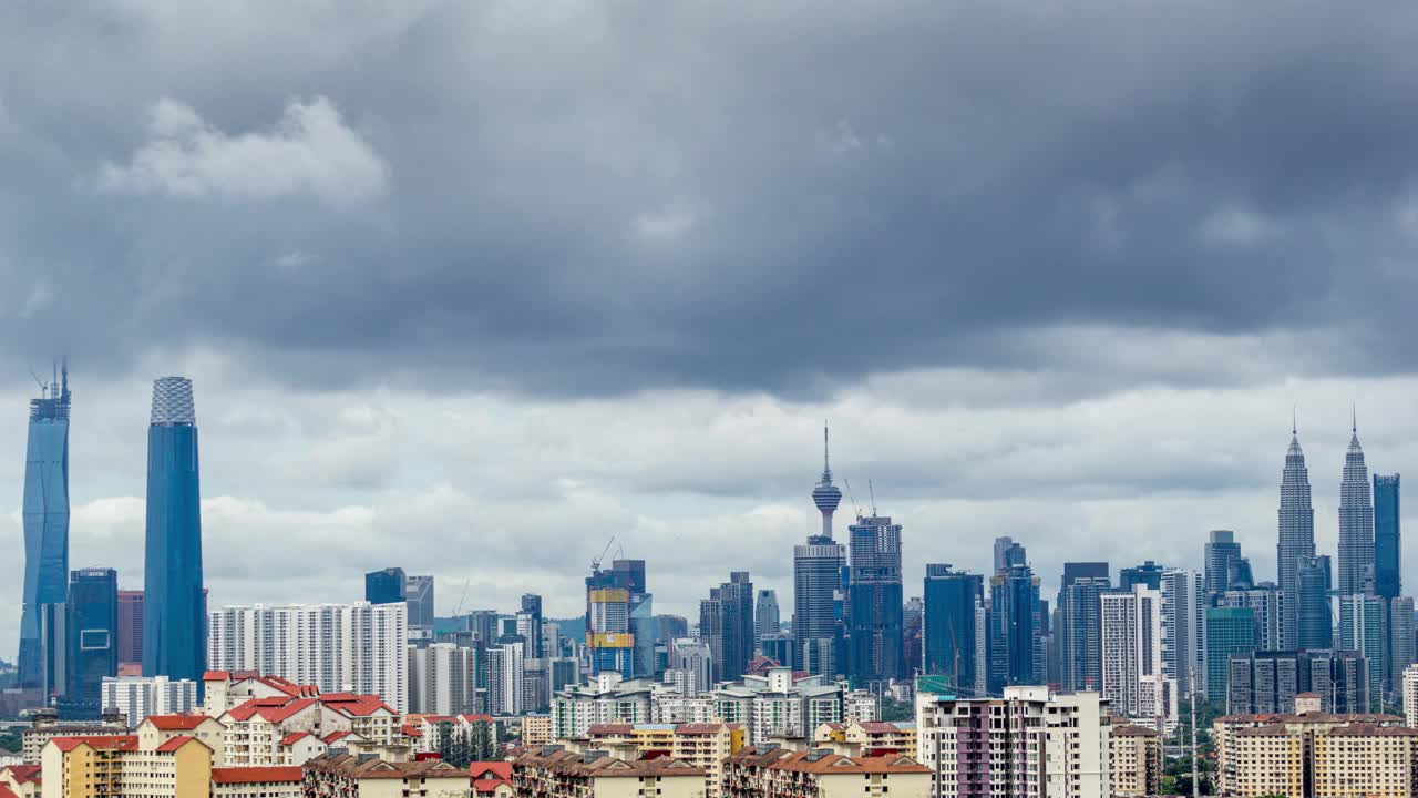 吉隆坡上空季风多云，4K延时拍摄视频素材
