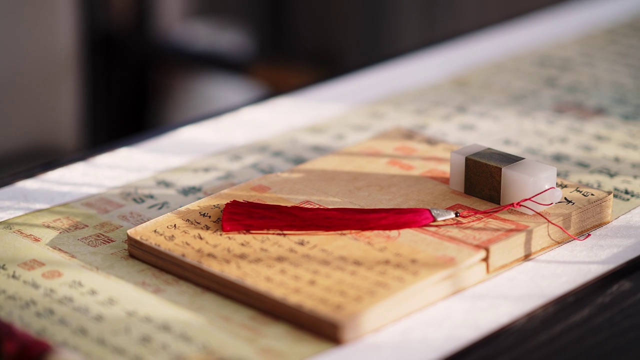 中國古代書齋和玉璽視頻素材