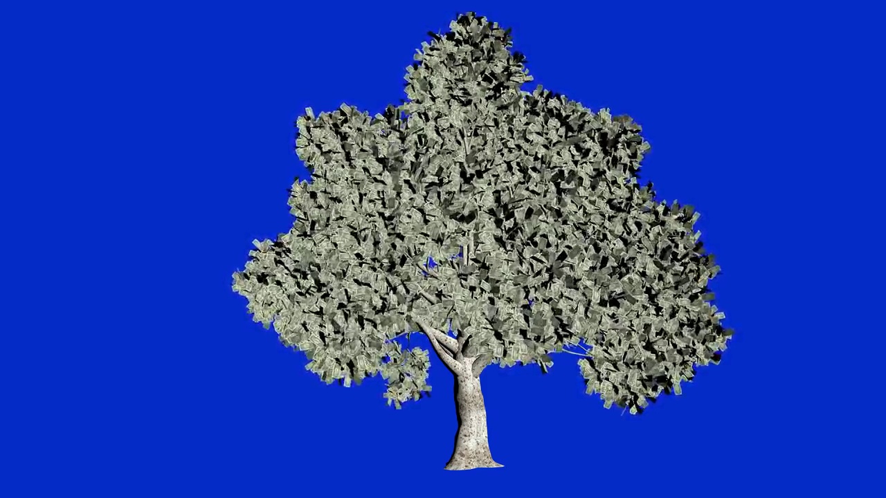 美元树无缝循环，蓝屏色度键视频下载