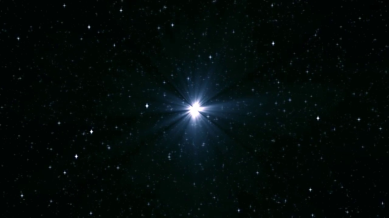 旅行到宇宙中心的魔法光，恒星运动在深暗的天空宇宙动画视频下载