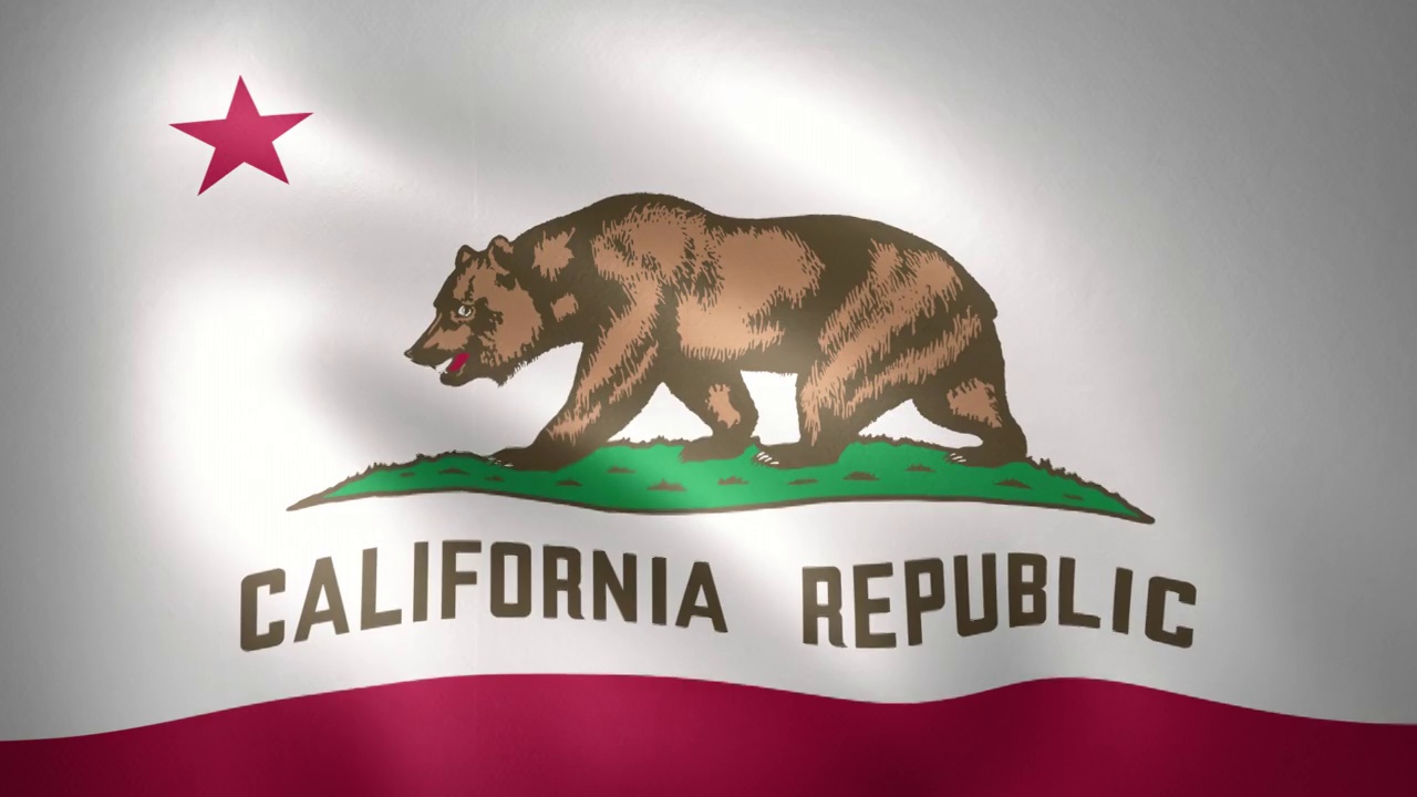 加州旗帜在风中飘扬(LOOP)视频下载