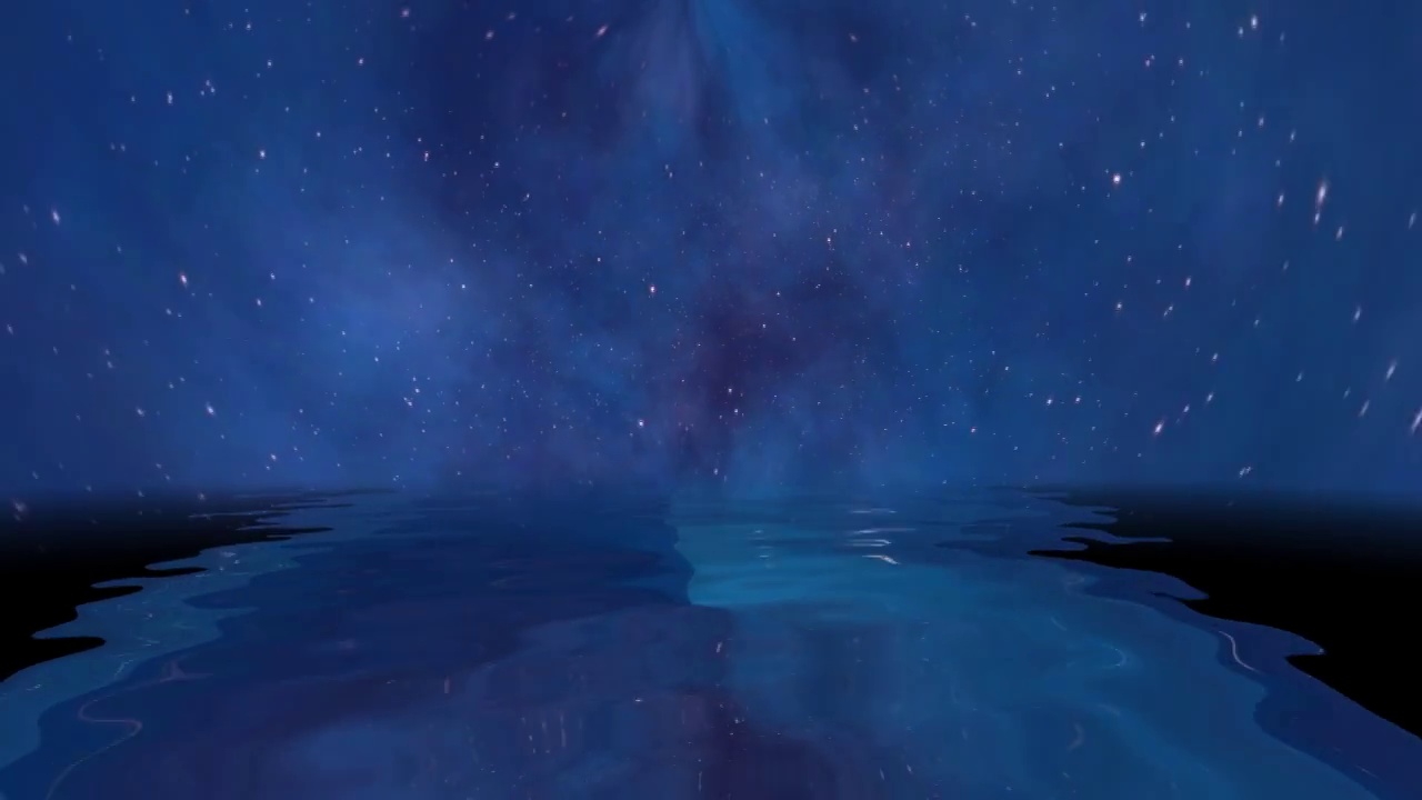 恒星和星系反射在水中的宇宙空间视频下载