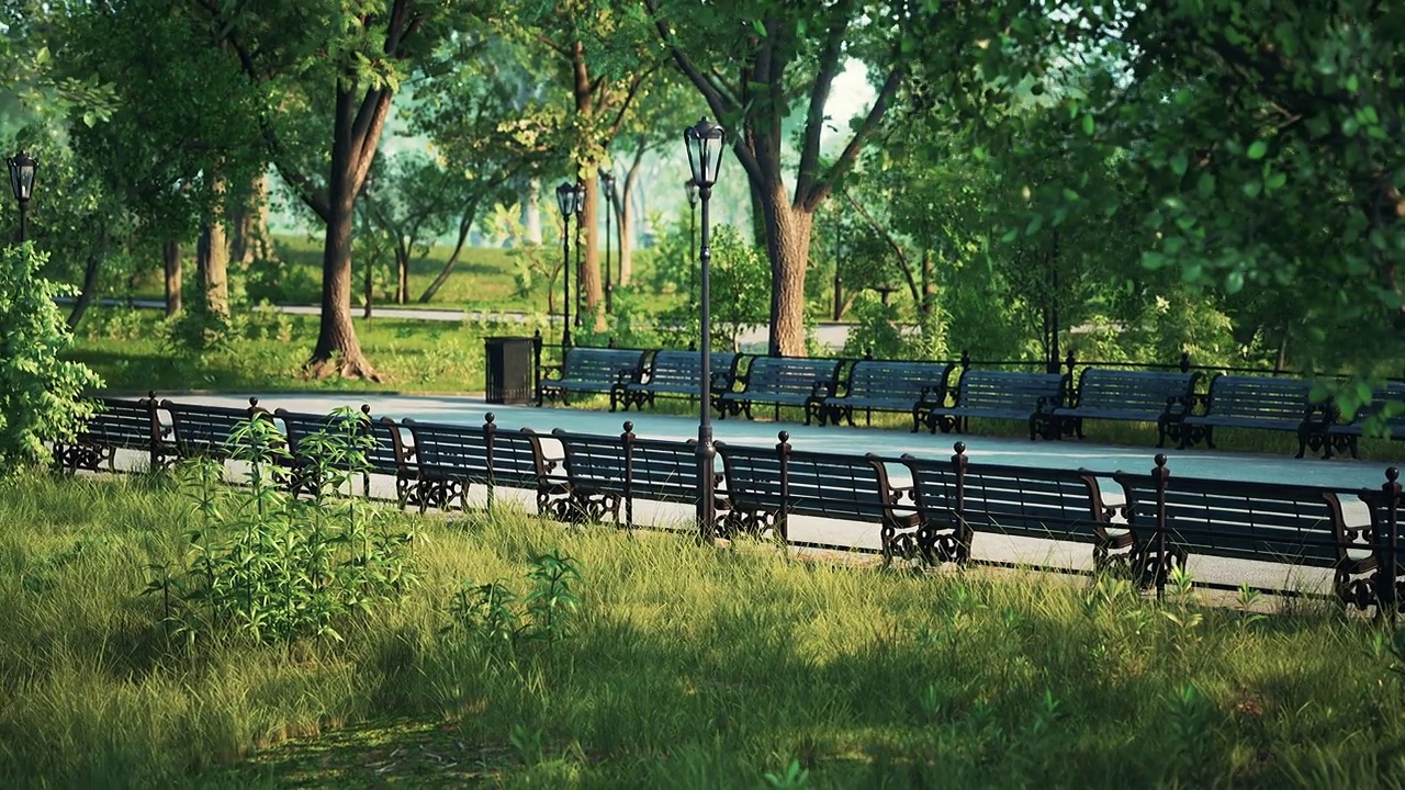 Covid-19大流行期间的公园街景视频下载