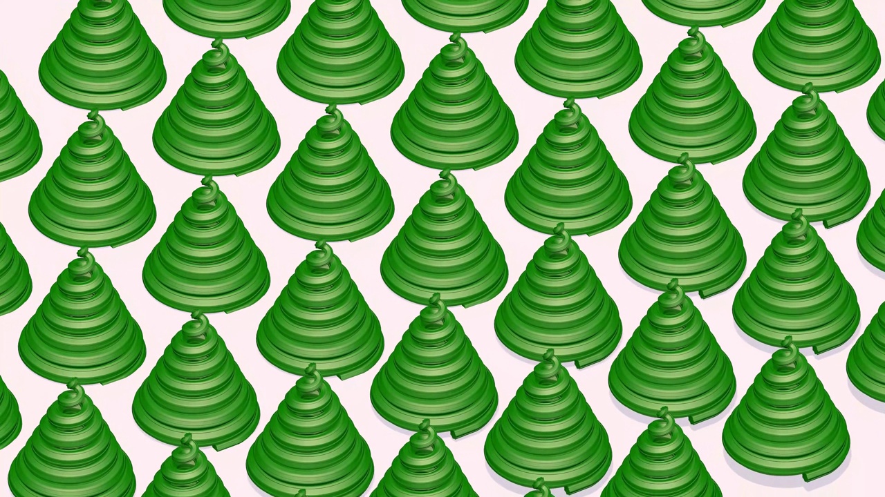 三维动画的抽象圣诞树。圣诞节明亮的背景。视频下载