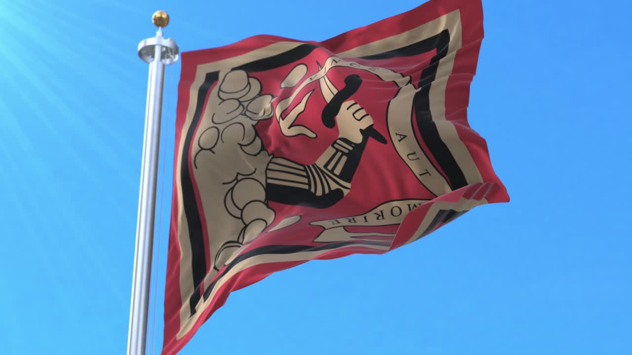 贝德福德旗帜，马萨诸塞州，美国。循环视频素材