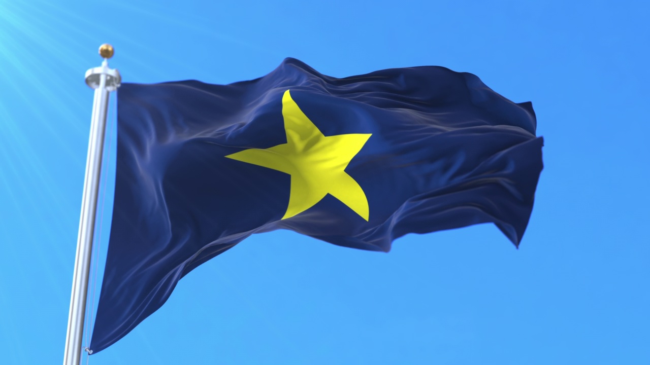 伯纳旗，美国德克萨斯共和国的国旗。循环视频素材