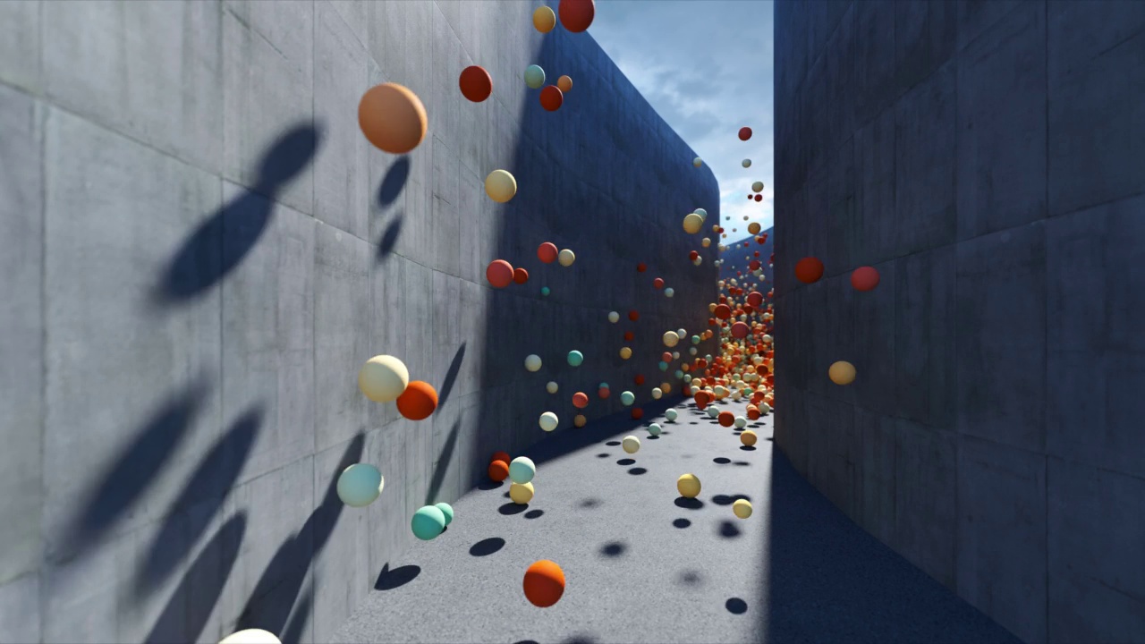 抽象的球体在街上爆炸视频下载