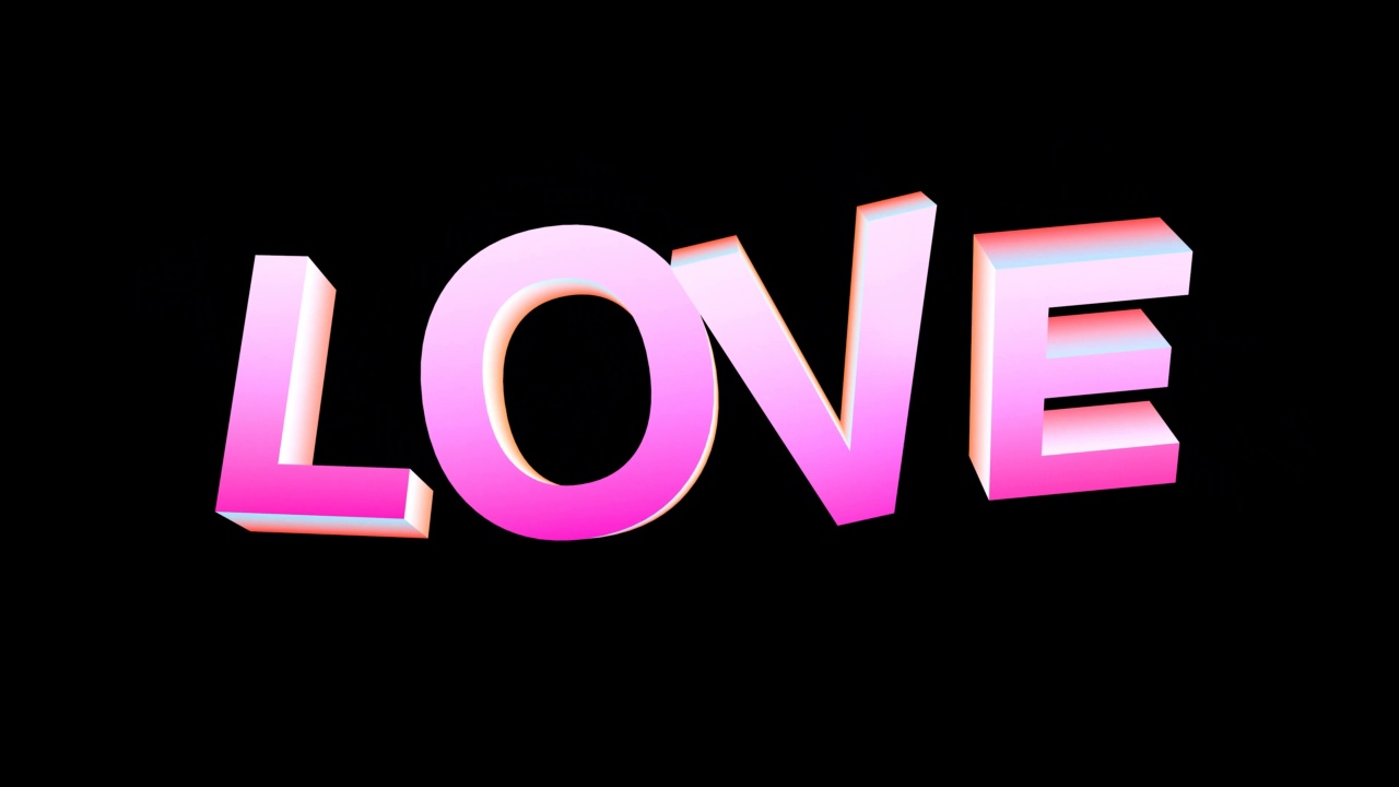 3D动画的粉色字母-爱。关系，善良和情人节的概念。视频素材