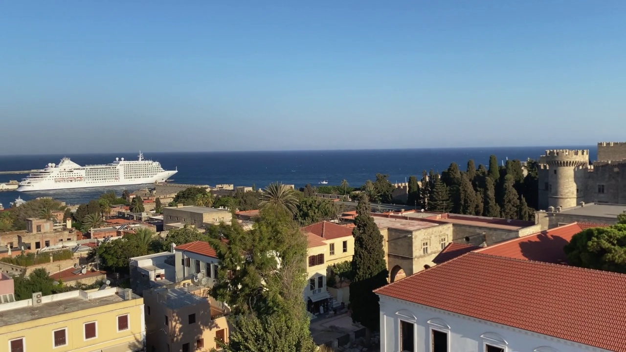 希腊罗兹市的4k全景视频视频下载