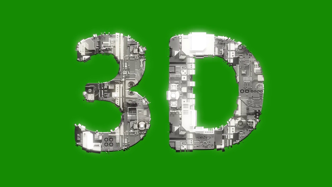 银灰色控制文字3D与动画上的绿色屏幕，孤立循环视频视频素材