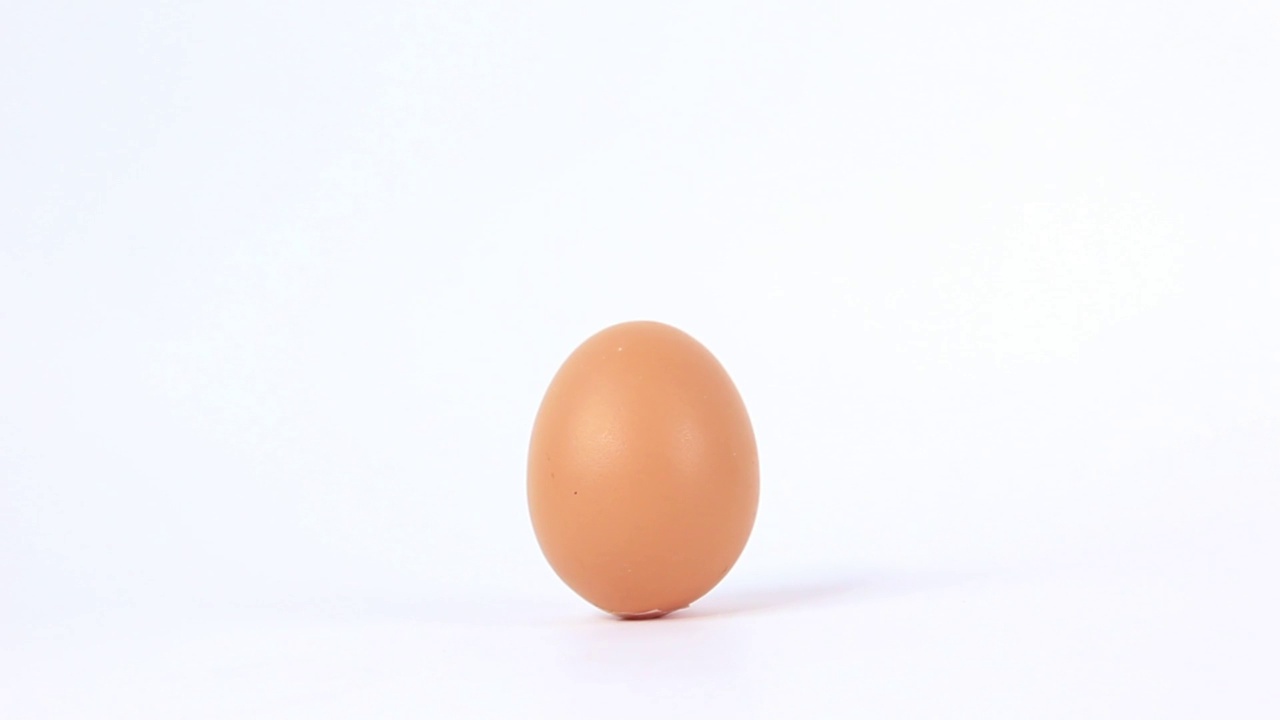 一个鸡蛋孤立在白色背景设计。视频下载