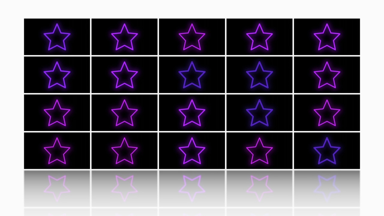 复古的星星图案与霓虹紫色视频下载