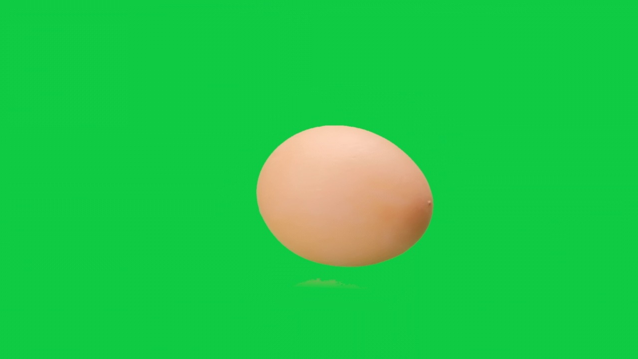 绿屏慢动作鸡蛋滚鸡，鸡蛋旋转慢动作，彩蛋背景，色度键，Alpha通道。视频下载