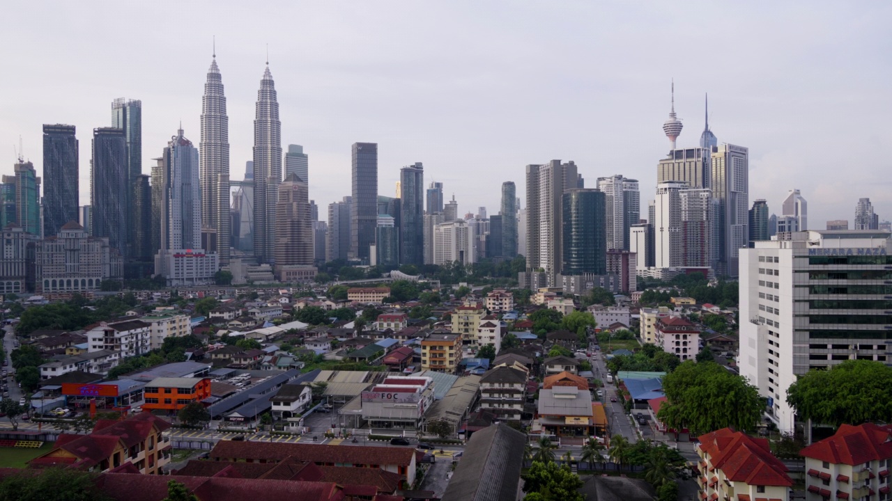 吉隆坡城市天际线的高角度视图视频下载