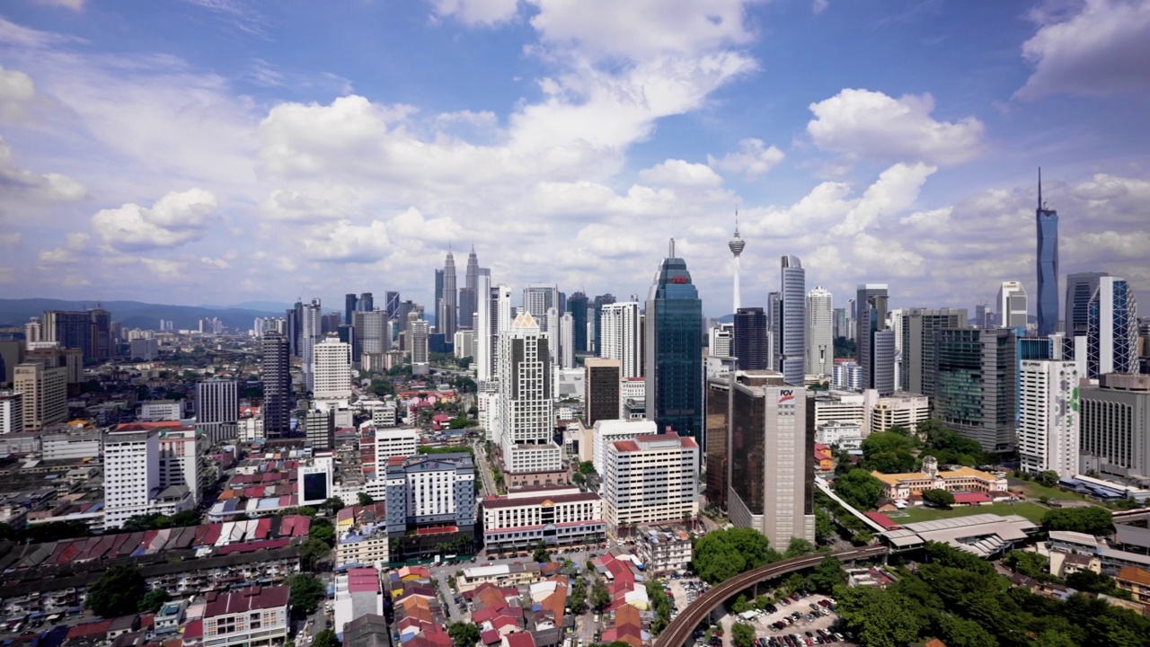 吉隆坡城市天际线的高角度视图视频下载