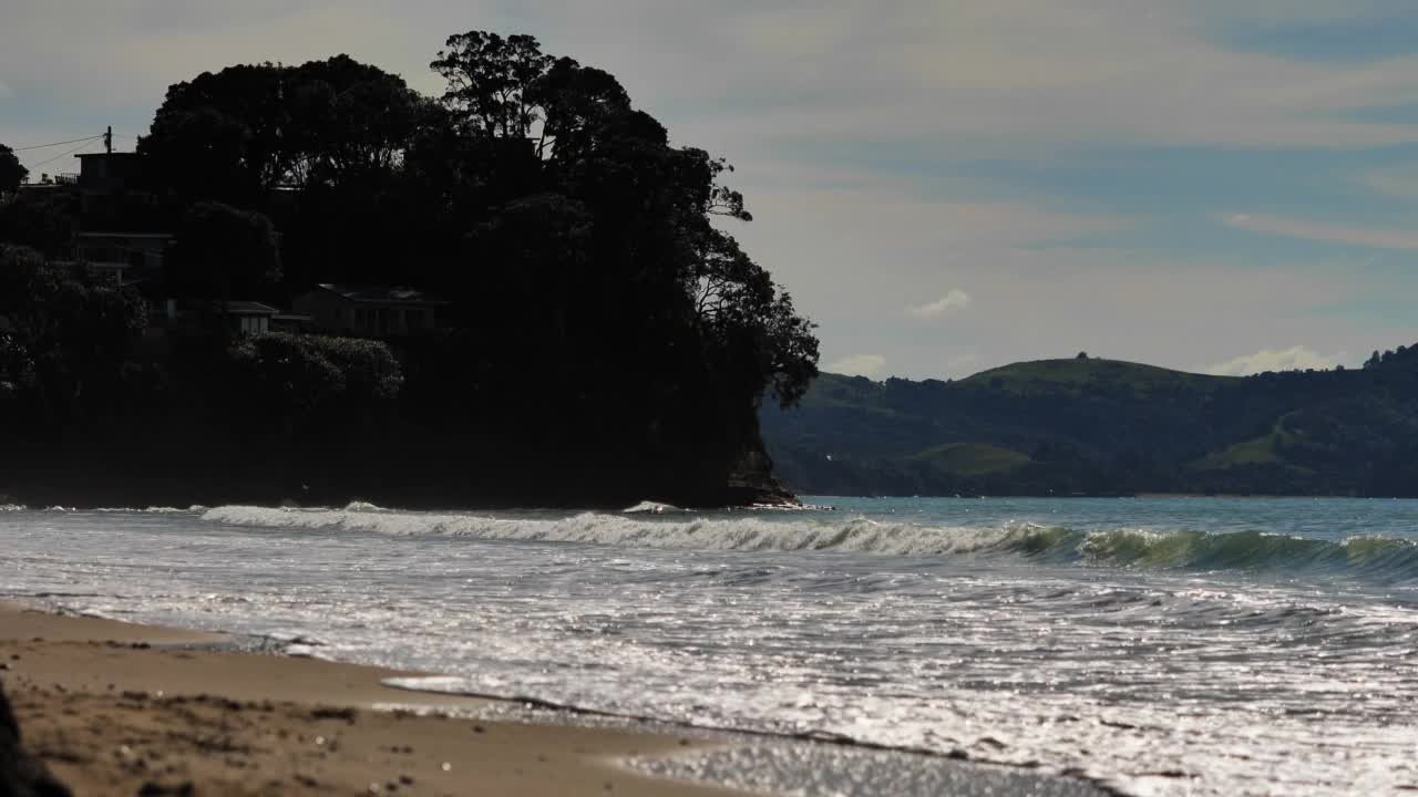 新西兰奥克兰北岸美丽的海岸线视频下载