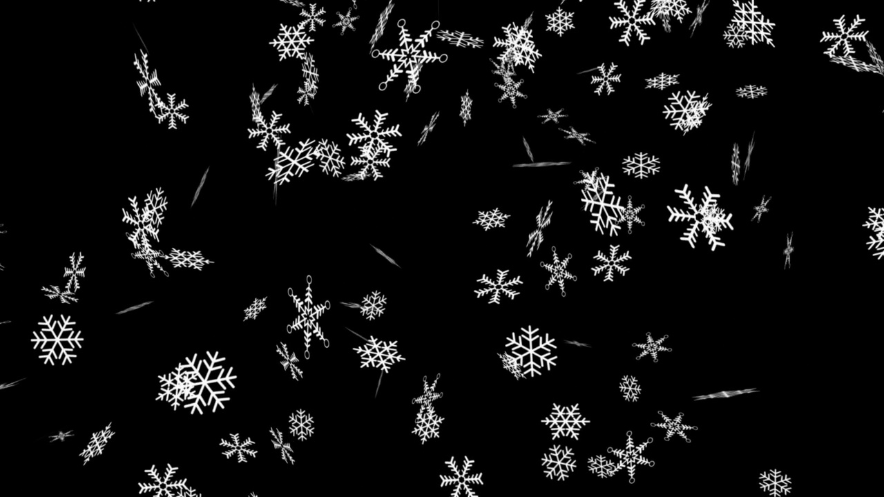 雪花落在黑色背景上的循环视频视频下载