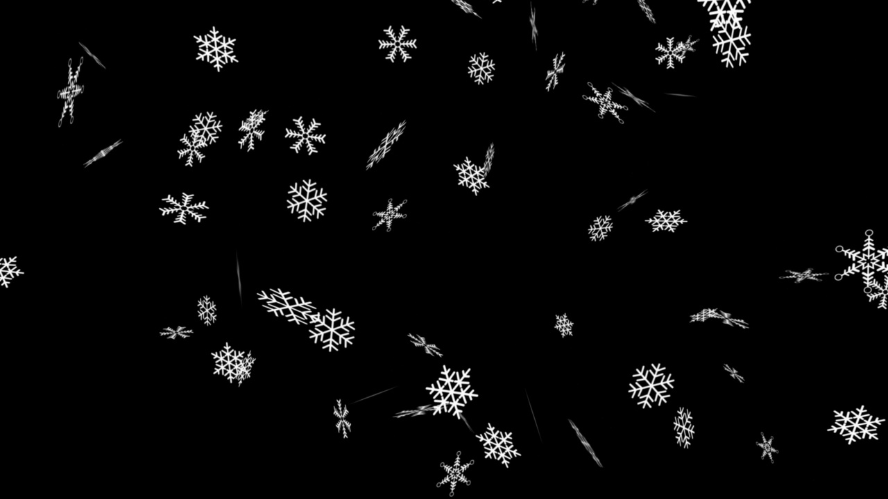 雪花落在黑色背景上的循环视频视频下载