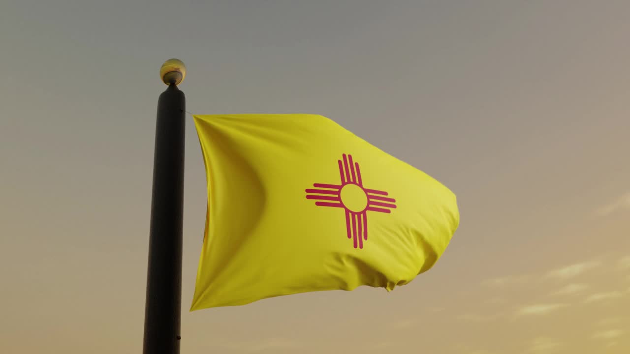 美国新墨西哥州的国旗视频素材