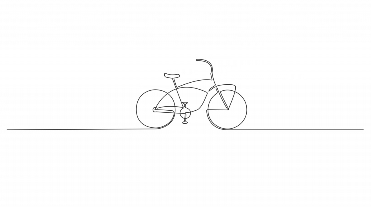 动画连续单线经典自行车视频下载