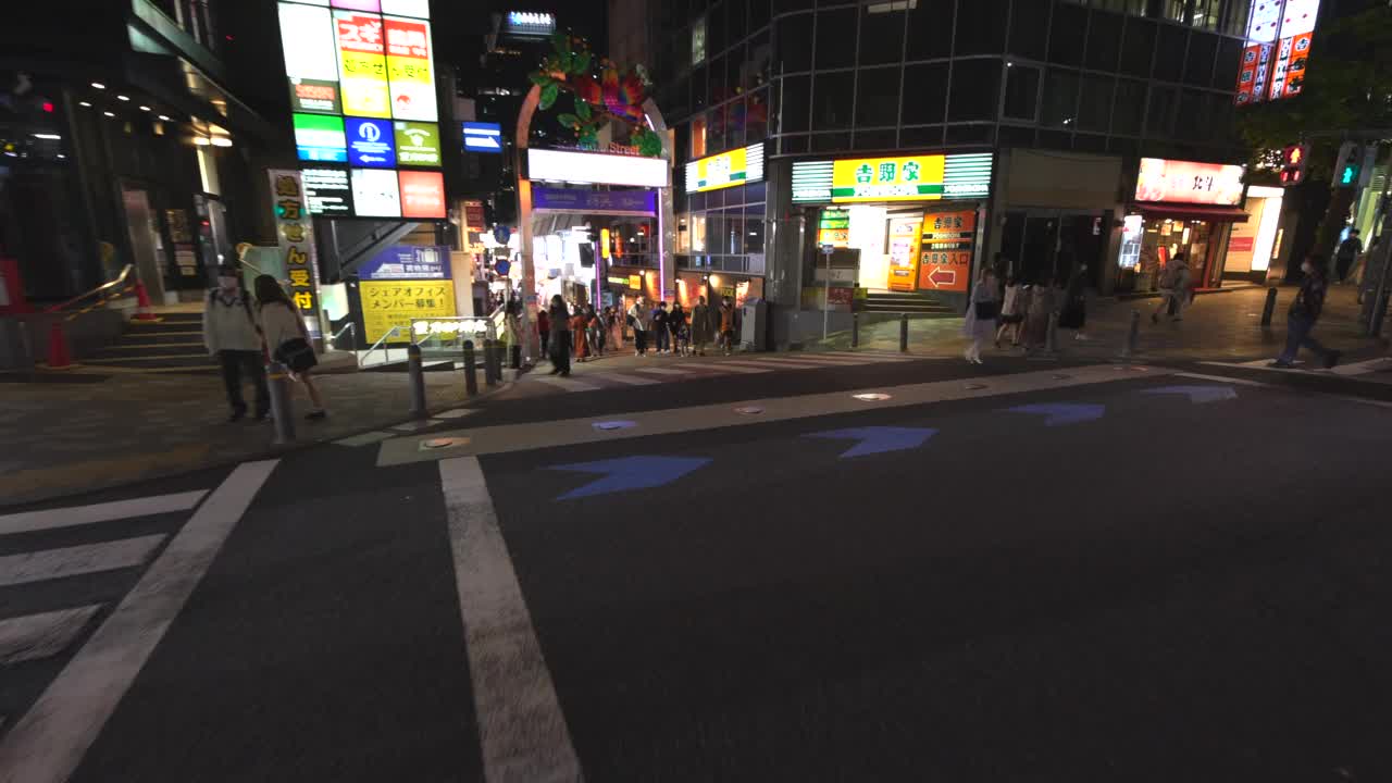 日本东京涉谷竹下町的夜景视频素材
