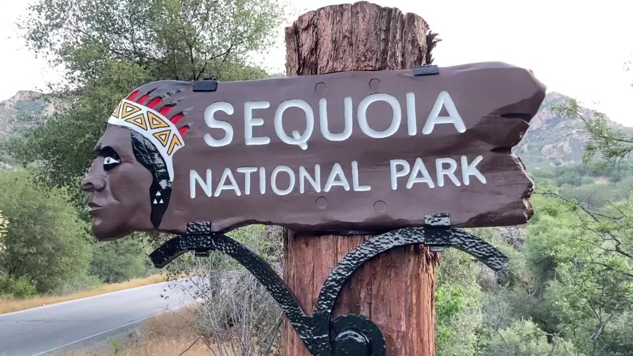 红杉国家公园入口标志视频素材