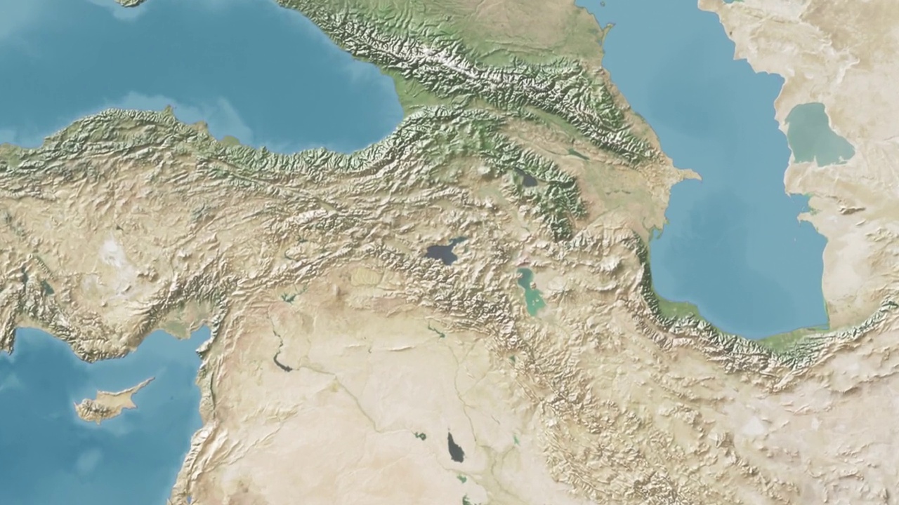 亚美尼亚放大世界地图与文字视频素材