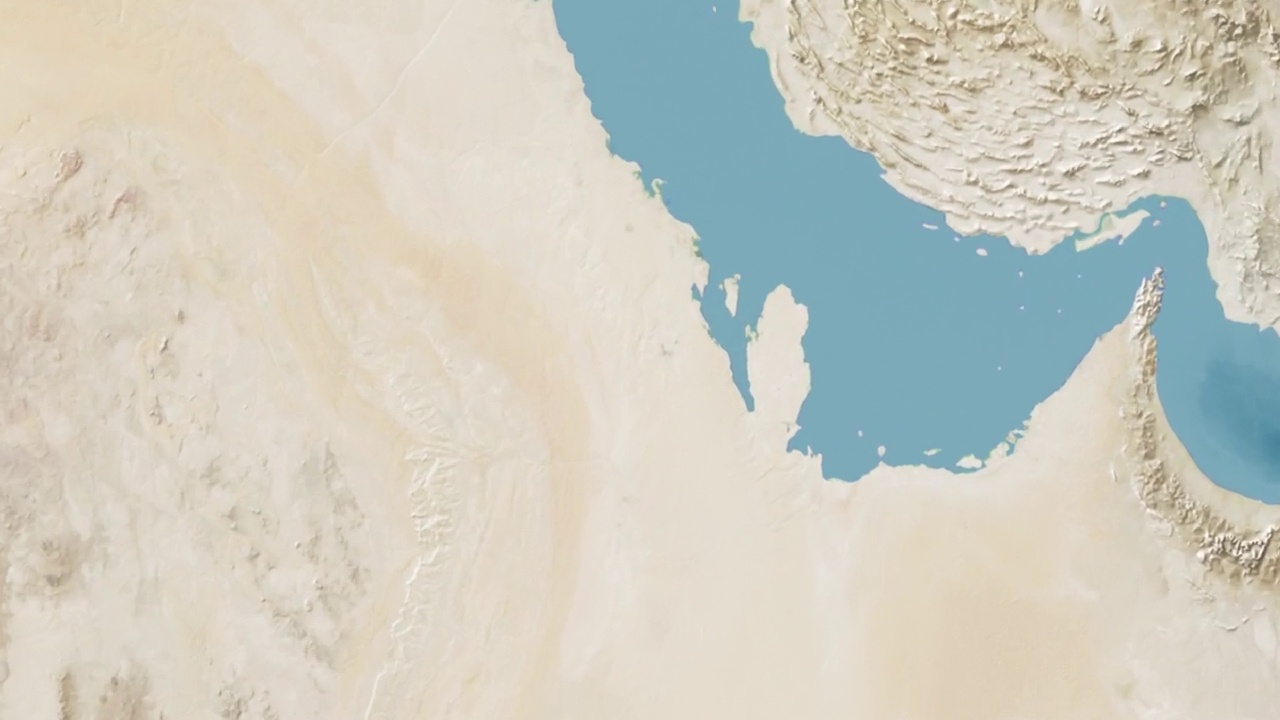 巴林放大世界地图无文字视频素材